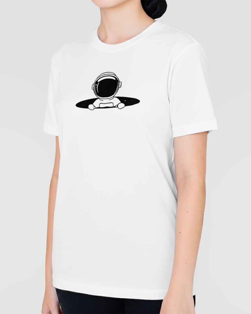Camiseta Astronauta buraco negro Unissex