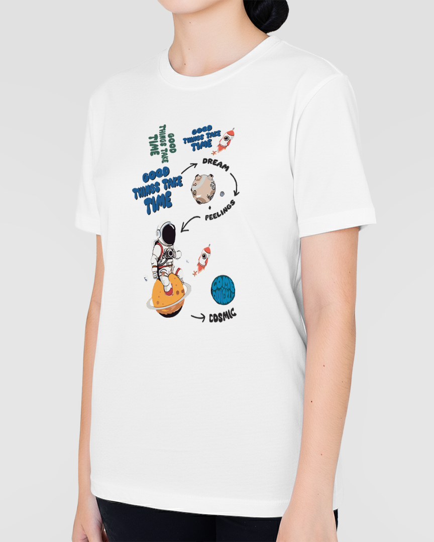 Camiseta Astronauta e saturno Rocket Unissex
