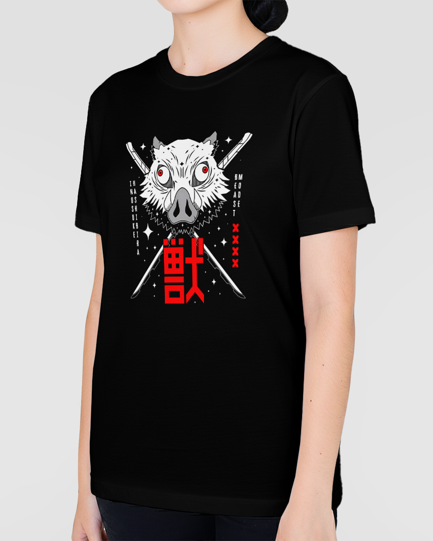 Camiseta Kimetsu no Yaiba Inosuke Red Demon Slayer Unissex
