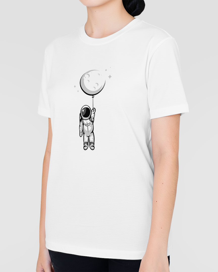 Camiseta Lua Balão Astronauta Unissex