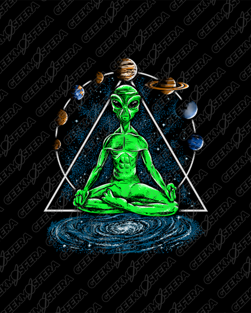 Camiseta Alien meditando Yoga Unissex
