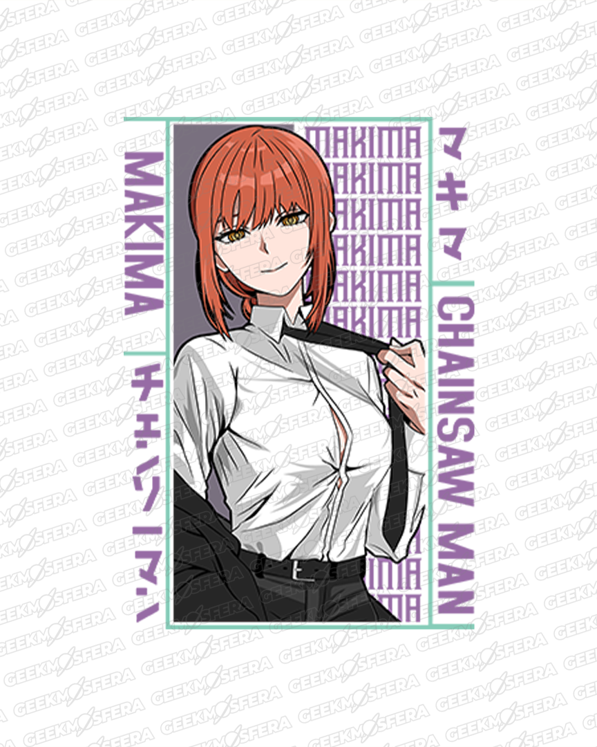 Moletom Canguru Chainsaw Man Makima Gravata Unissex