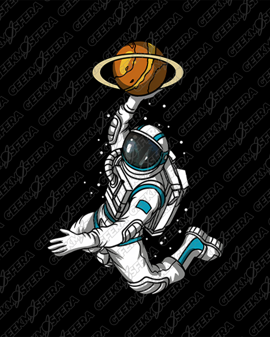 Camiseta Astronauta Baskett Unissex