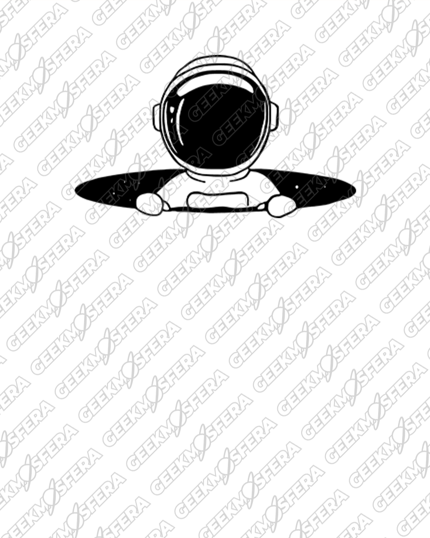 Camiseta Astronauta buraco negro Unissex