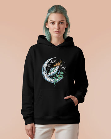 Moletom Canguru Astronomia ET Nave Lua Unissex