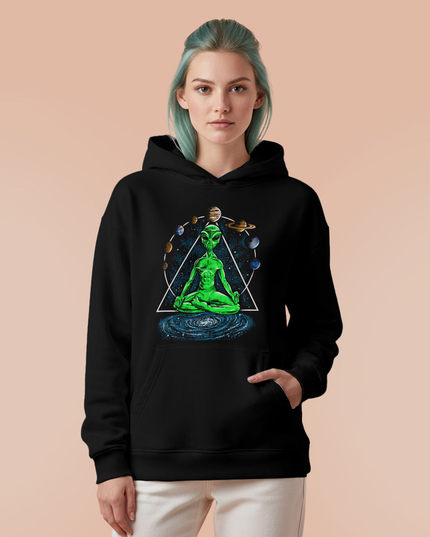 Moletom Canguru Astronomia Alien Meditando Unissex