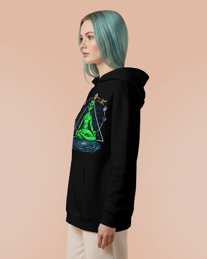 Moletom Canguru Astronomia Alien Meditando Unissex