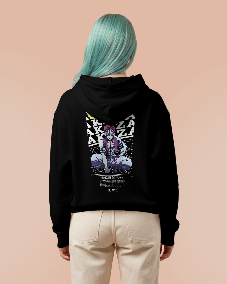 Moletom Canguru Demon Slayer Hakuji Soyama Akaza Frente e Costa Unissex