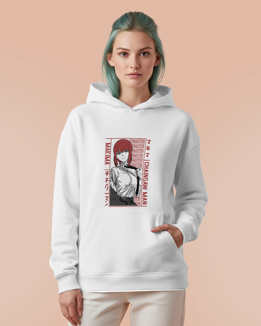 Moletom Canguru Chainsaw Man Makima Reducido Unissex