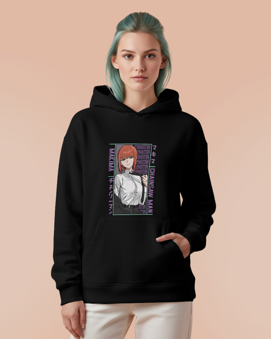 Moletom Canguru Chainsaw Man Makima Gravata Unissex