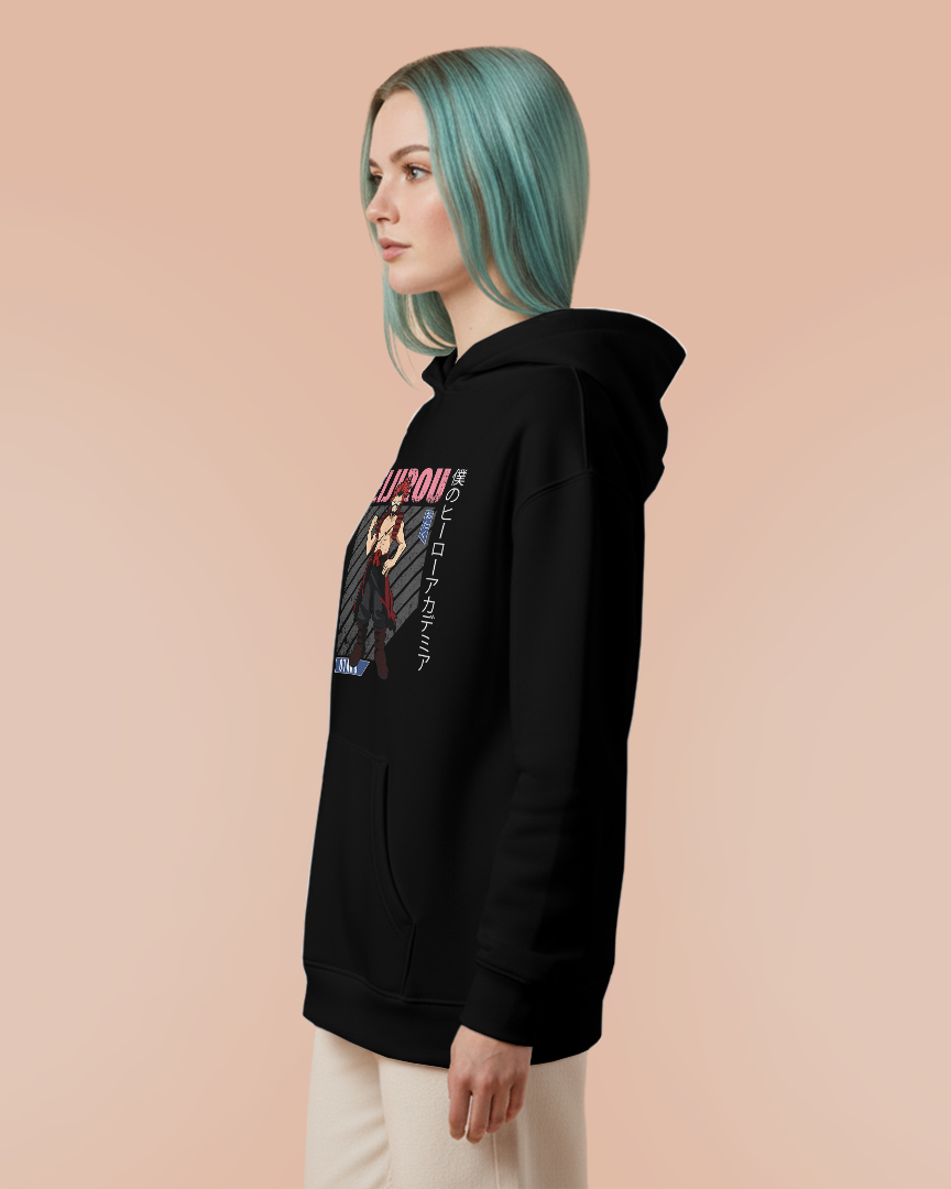 Moletom Canguru Boku No Hero Eijirou Kirishima Escrita Rosa Unissex