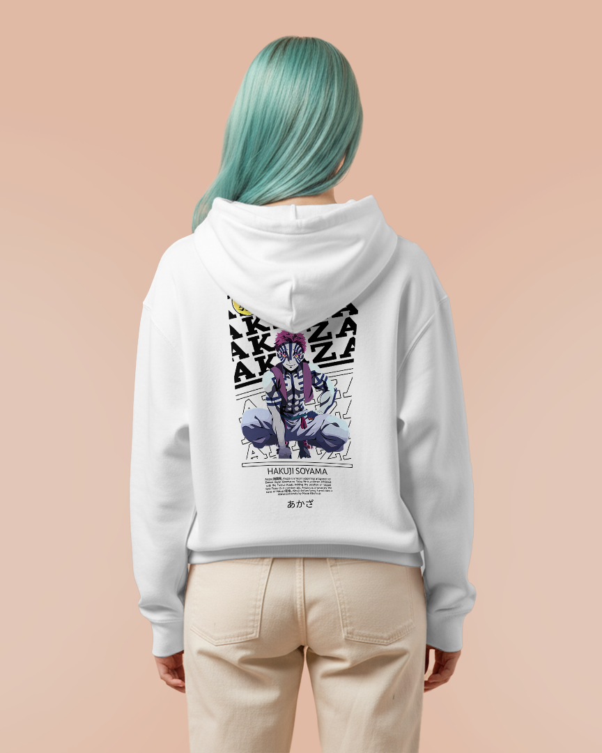 Moletom Canguru Demon Slayer Hakuji Soyama Akaza Frente e Costa Unissex