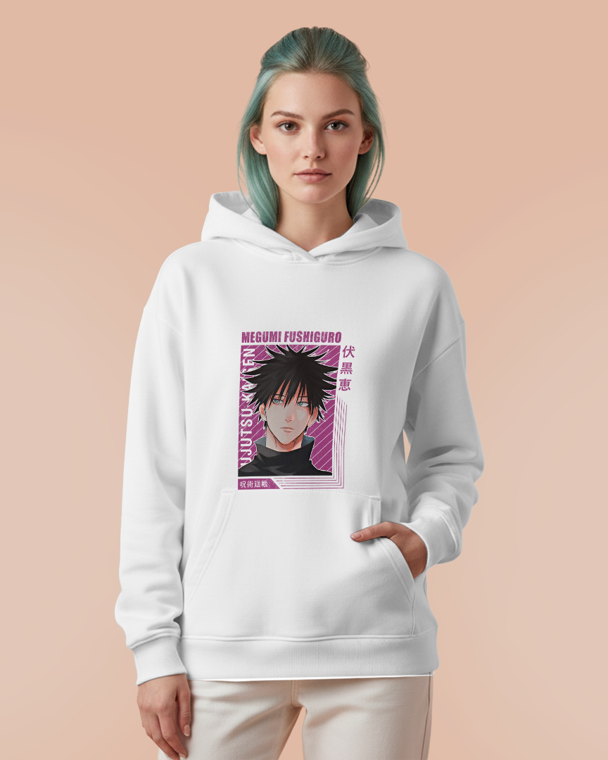 Moletom Canguru Jujutsu Kaisen Megumi Fushiguro Roxo Unissex