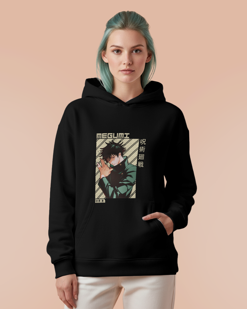 Moletom Canguru Jujutsu Kaisen Megumi Fushiguro Verde Unissex
