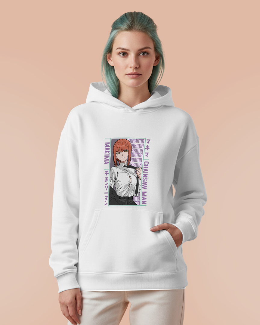 Moletom Canguru Chainsaw Man Makima Gravata Unissex