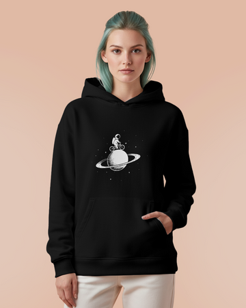 Moletom Canguru Astronomia Astronauta Bike Saturno Unissex