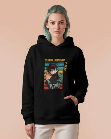 Moletom Canguru Jujutsu Kaisen Megumi Fushiguro Três Cores Unissex