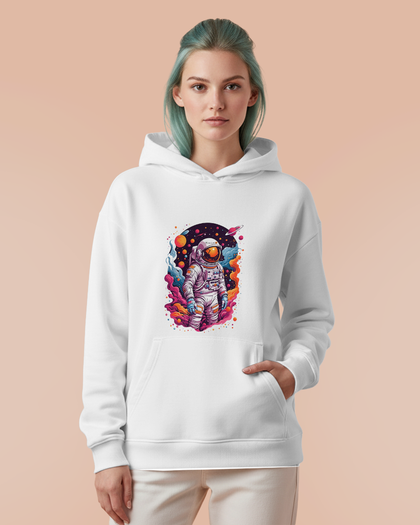 Moletom Canguru Astronomia Astronauta Colorido Unissex