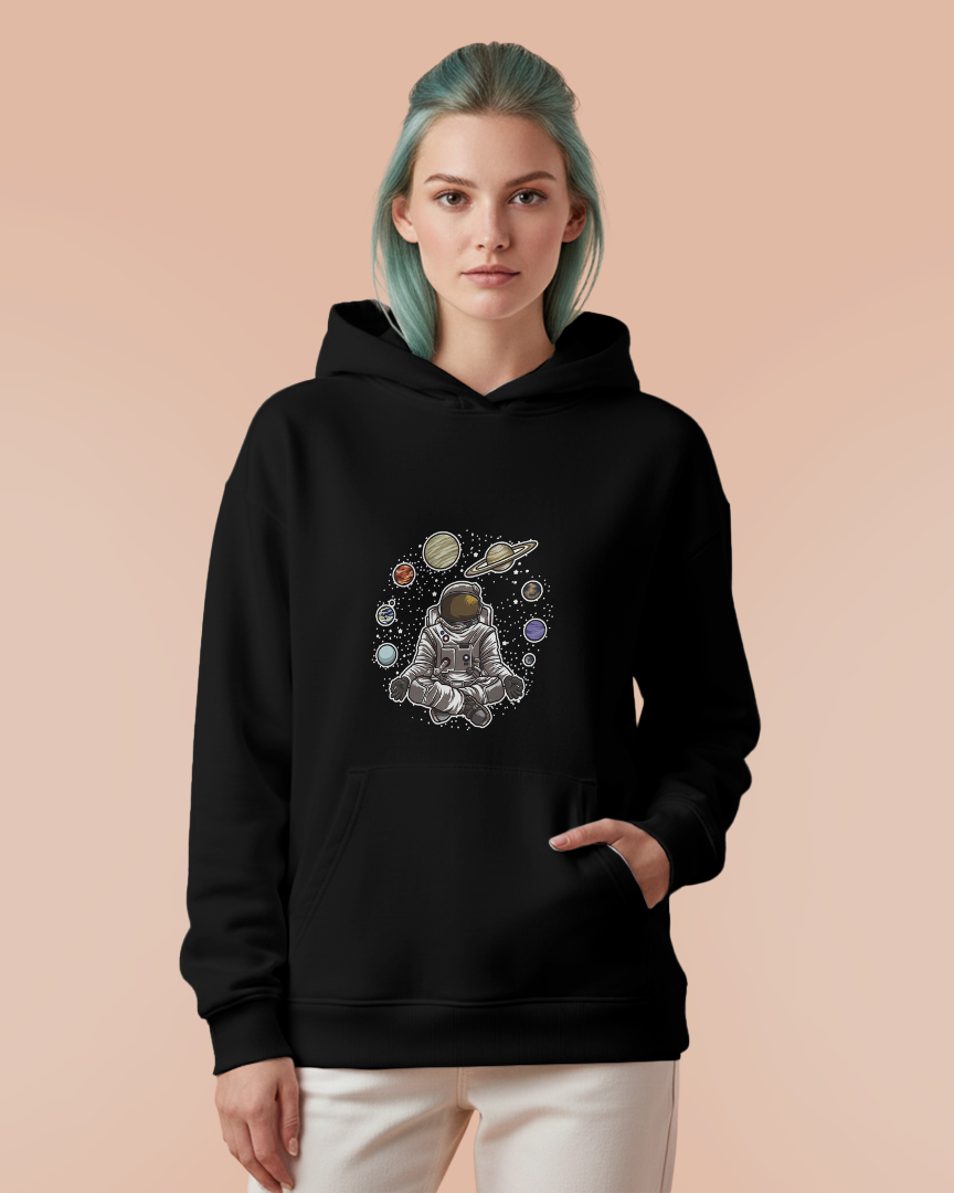Moletom Canguru Astronomia Astronauta Meditando Unissex