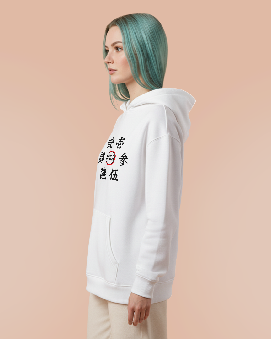 Moletom Canguru Demon Slayer Kimetsu Kanjis Unissex